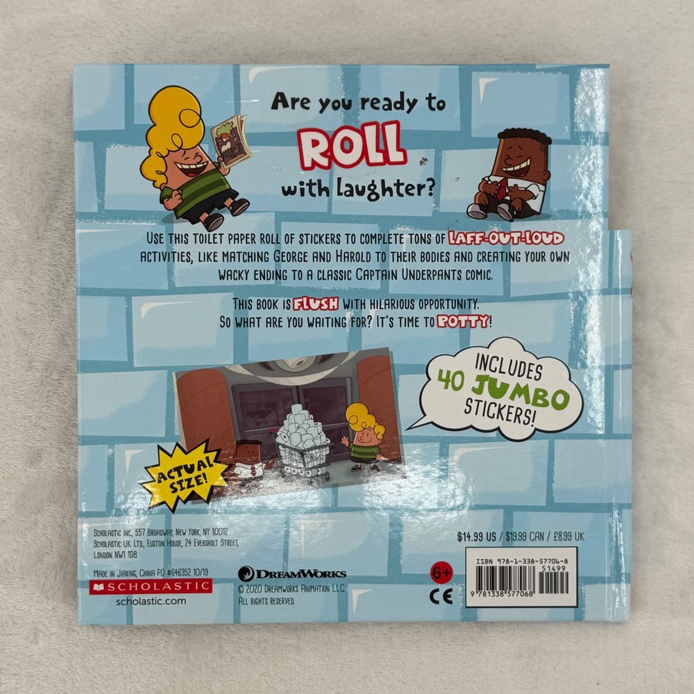 Scholastic Captain Underpants Let's Roll Sticker Activity Book for Kids Netflix - Picture 2 of 5
